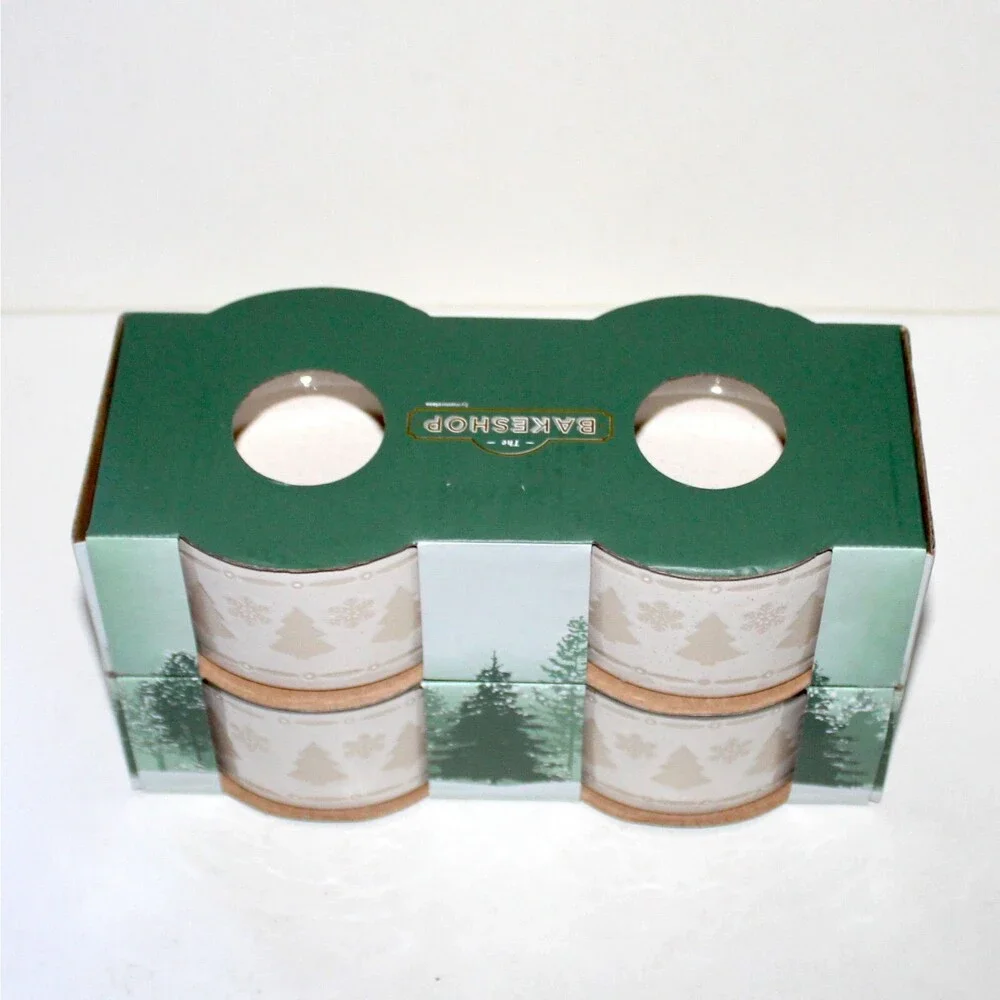 Set of 4 Ramekins The Bakeshop MasterClass winter Christmas tree snowflake bake